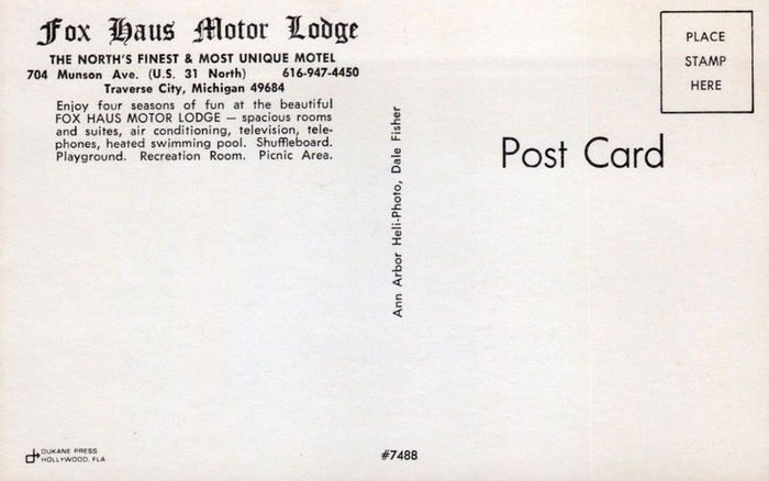Fox Haus Motor Lodge - Vintage Postcard